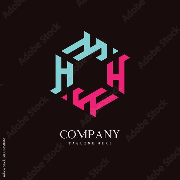 Fototapeta A unique, hexagon-shaped monogram logo with the initial letter H and W. Suitable for various businesses.