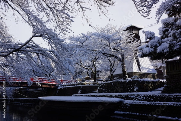 Fototapeta 大垣水門川住吉灯台