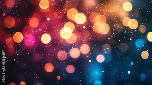 Fototapeta abstract background of colorful bokeh lights