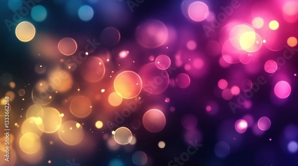 Fototapeta abstract background with colorful bokeh lights