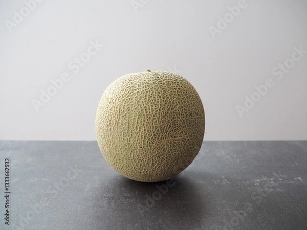 Fototapeta シックなテーブルに置かれた1つの大きなメロン