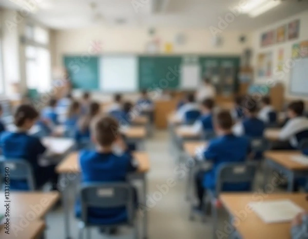 Fototapeta Blurred school class room