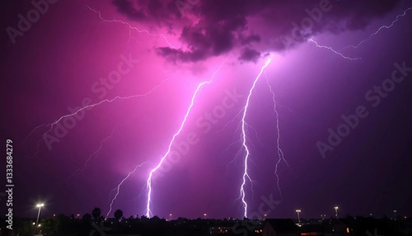 Obraz lightning in the night