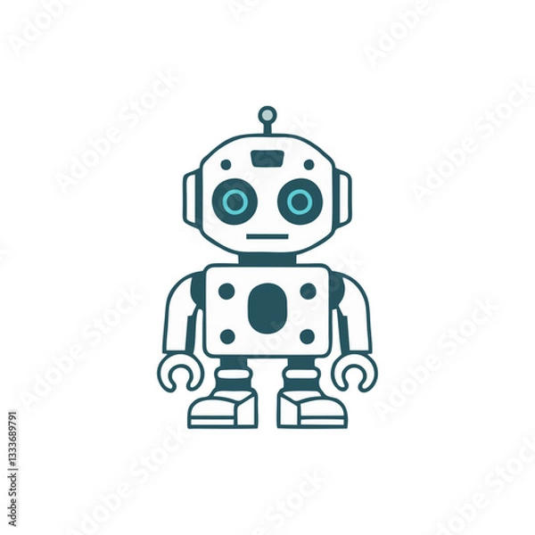 Fototapeta Flat Design Robot Illustrations - Digital Future and AI
