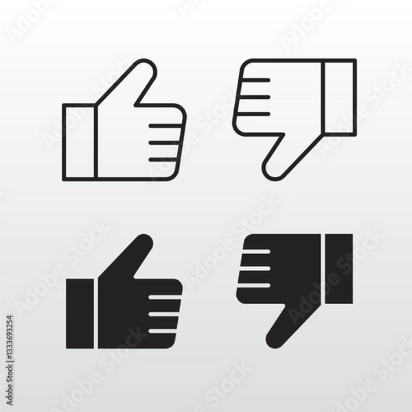 Fototapeta Like and Dislike icon set