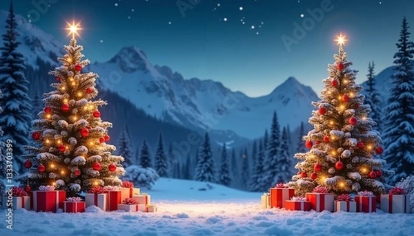 Obraz christmas tree in the snow