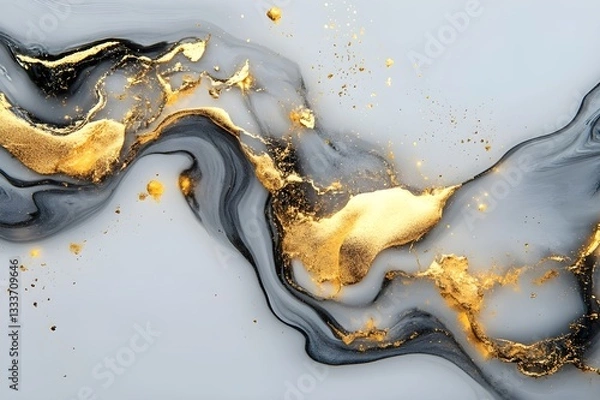 Fototapeta Abstract White and Gold Luxury Marble Pattern – Elegant High-End Background