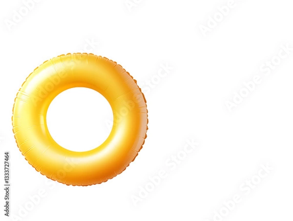 Obraz Playful float tube swimming ring on a white background, symbolizing summer fun, relaxation, and water activities.
