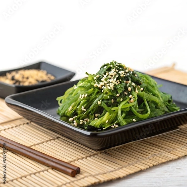 Fototapeta a-refreshing-japanese-seaweed-salad-with-sesame
