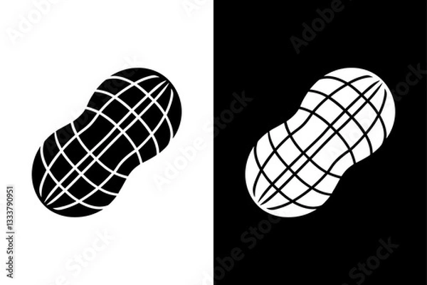 Fototapeta Peanut Nut Silhouette Clean and Simple Vector Illustration.
