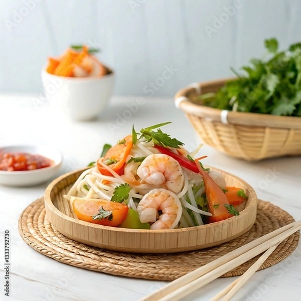Fototapeta  a-fresh-vietnamese-shrimp-and-papaya-salad