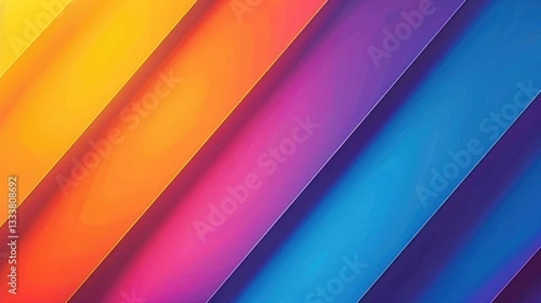 Fototapeta Vibrant Diagonal Rainbow Stripes Abstract Background Image