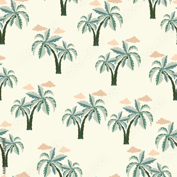 Fototapeta Palm trees Seamless pattern.