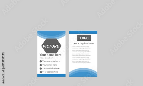 Fototapeta Modern Identity Card With Gradient Blue Navy Abstract Liquid