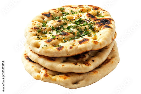 Fototapeta Tasty crispy naan Isolated on transparent background