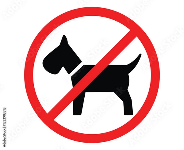 Obraz no dog sign. A sign that says no pets allowed and no pets allowed. no pets allowed sign