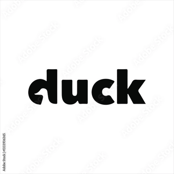 Fototapeta flying duck typography logo vector