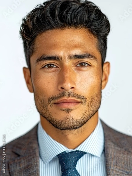 Fototapeta Portrait of a Hispanic Man in a Blazer Professional Headshot