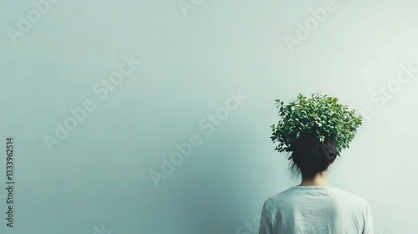 Fototapeta The Growth Within: A Surreal Portrait of Nature and Self