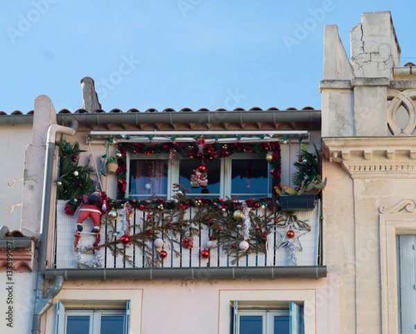 Obraz Balcon à Noël, Narbonne