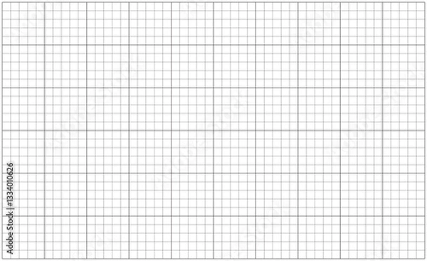 Fototapeta Grid paper. Notebook squared sheet blank. Typography mockup for making notebooks production for school. Mathematics minimal pattern. Education backdrop. Black mesh graph texture on a white background.