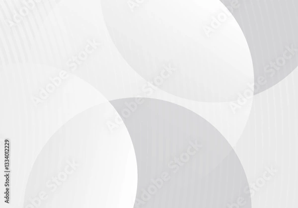 Fototapeta White geometric abstract background overlap layer on bright space with lines effect decoration