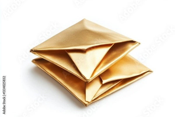 Obraz 3D Golden Envelope Icon Isolated on White Background