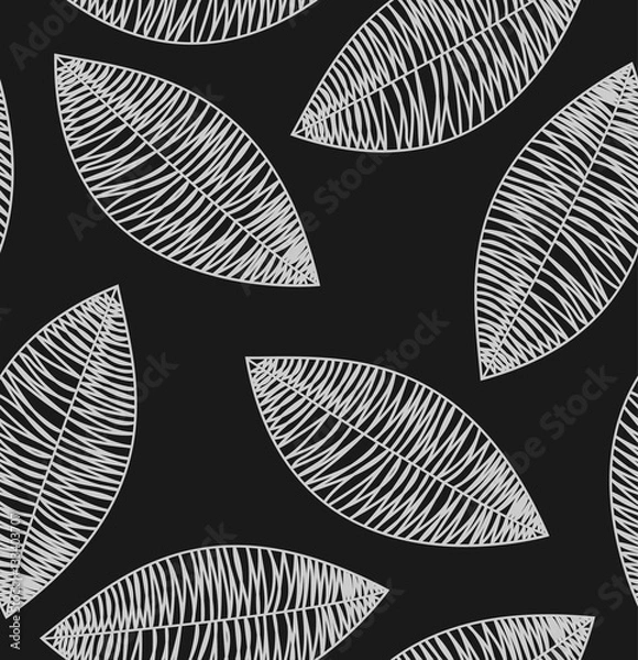 Obraz Бесшовние обои с листьями