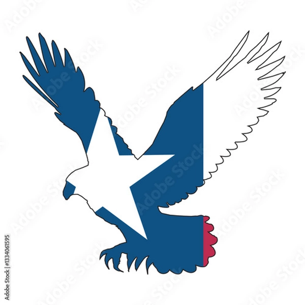 Obraz Texan Flag with Eagle