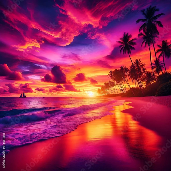 Obraz sunset on the beach