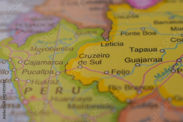 Fototapeta Tspaua  On The World Map-Geo Political Map