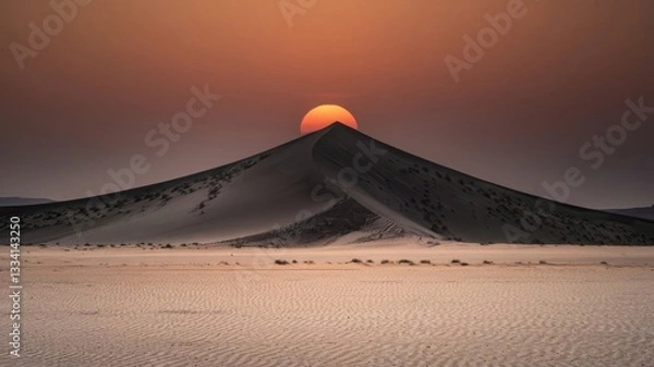 Fototapeta desert landscape with sunset