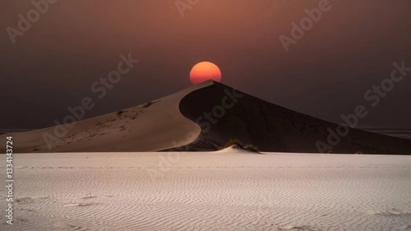 Fototapeta desert landscape with sunset
