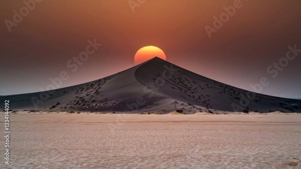 Fototapeta desert landscape with sunset