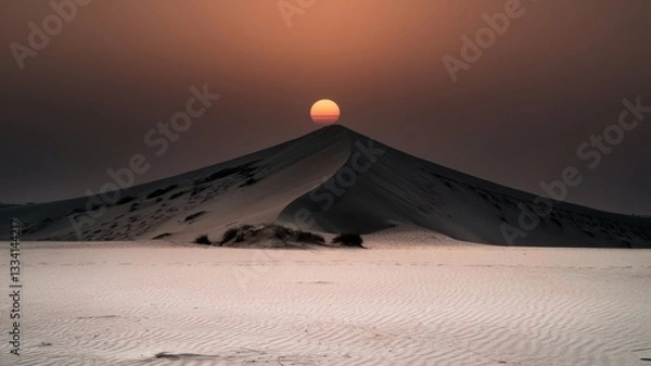 Fototapeta desert landscape with sunset