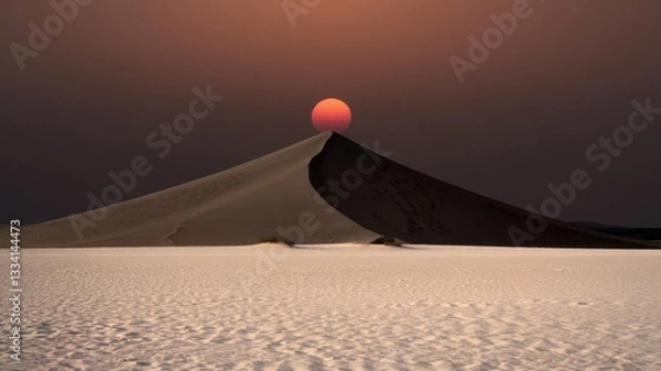 Fototapeta desert landscape with sunset