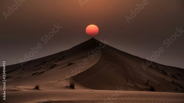 Fototapeta desert landscape with sunset