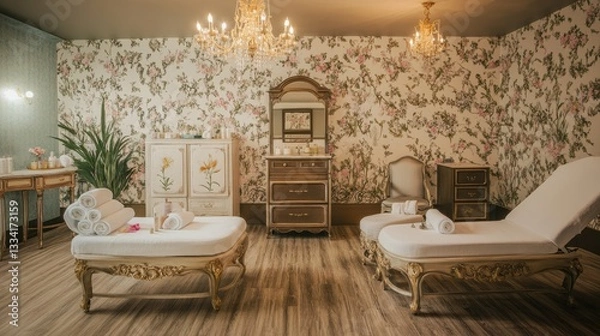 Fototapeta Elegant Spa Room: Tranquil Relaxation in a Luxurious Setting