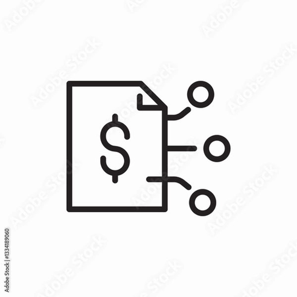 Fototapeta financial document tech icon sign vector