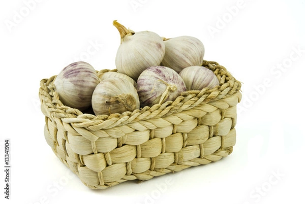 Obraz Basket full of fresh garlics