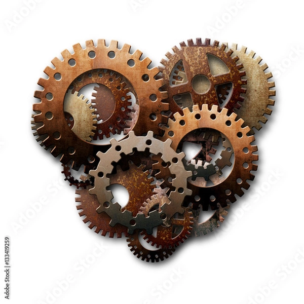 Fototapeta heart of gears