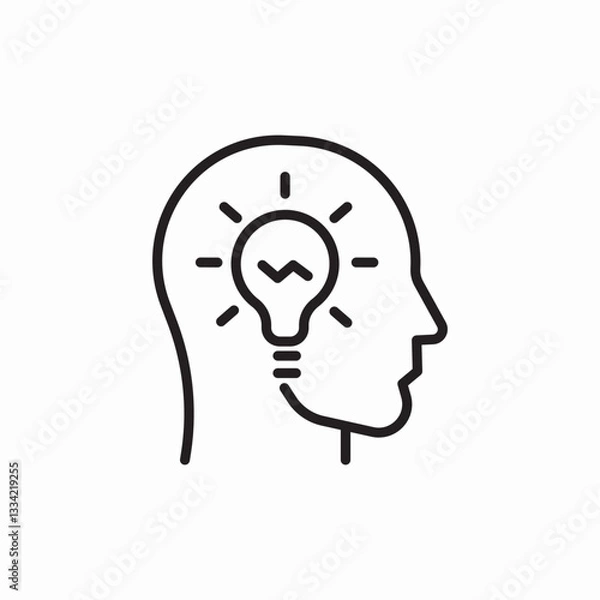 Fototapeta mind creativity icon sign vector
