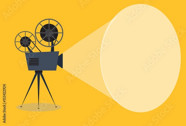 Obraz Retro cinema icon, vector illustration with copy space