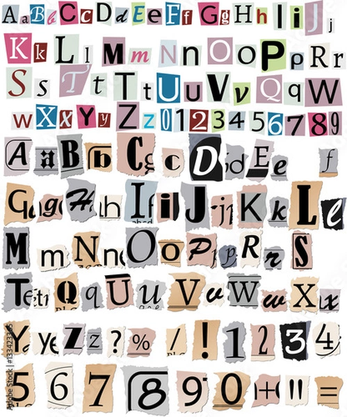 Fototapeta Newspaper letters