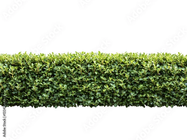 Obraz This image features a precisely trimmed green hedge providing a uniform and neat look, suitable for borders.