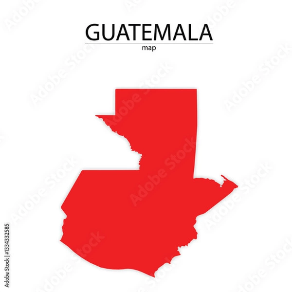 Fototapeta guatemala map in red colour and with trasparent background 