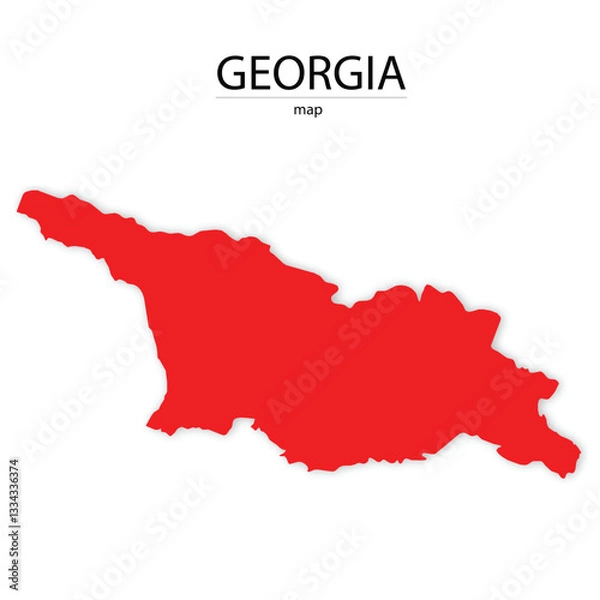 Obraz georgia  map in red colour and with trasparent background