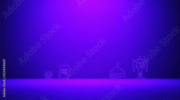 Obraz Modern Artificial Intelligence Icon Set with Solid Background for Web and App UI