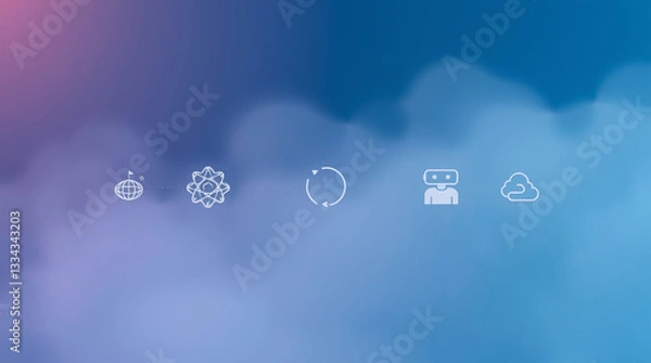 Obraz Modern Artificial Intelligence Icon Set with Solid Background for Web and App UI