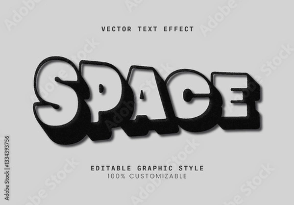 Fototapeta Black White Slanted 3D Shadow Modern Text Effect